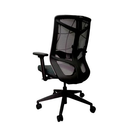 Кресло д/руководителя Nature II, каркас черный,ткань серый, 3D подлокотники,слайдер