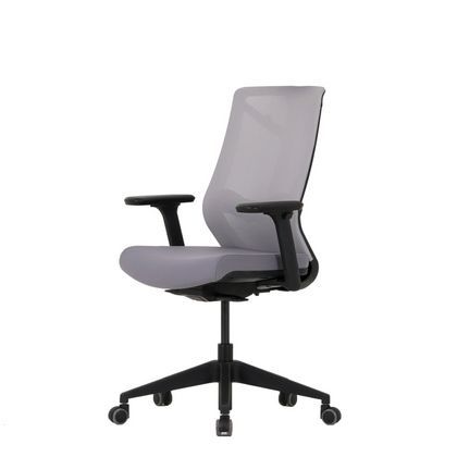 Кресло д/руководителя Nature II, каркас черный,ткань серый, 3D подлокотники,слайдер