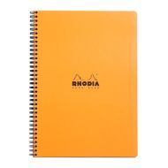 Блокнот А4+ 225*297 мм, 80 л., в клетку "Rhodia" спираль сбоку, обл. карт., оранжевый