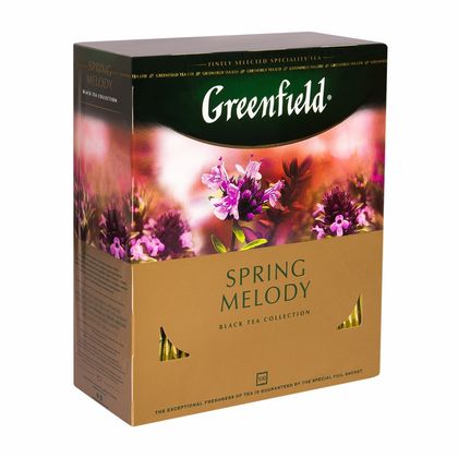 Чай "Greenfield" 100 пак*1.5 гр., черный, с душист. трав. и фрукт. аром., Spring Melody