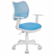 Кресло для детей Бюрократ CH-W797/LB/TW-55 спинка сетка голубой TW-31 сиденье голубой TW-55 (пластик белый)