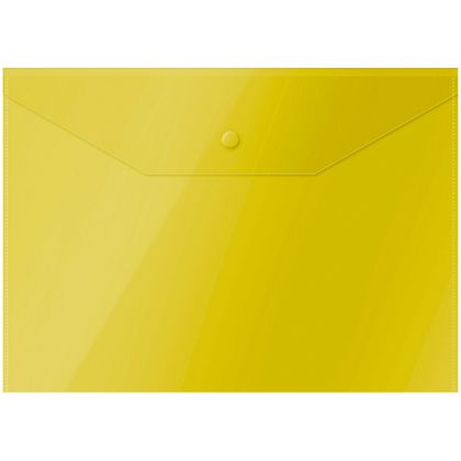 Папка конверт на кнопке А4 "OfficeSpace" полупрозрачный, желтый