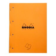 Блокнот А4+ 223*297 мм, 80 л., лин. "Rhodia" скоба сбоку, обл. карт., оранжевый