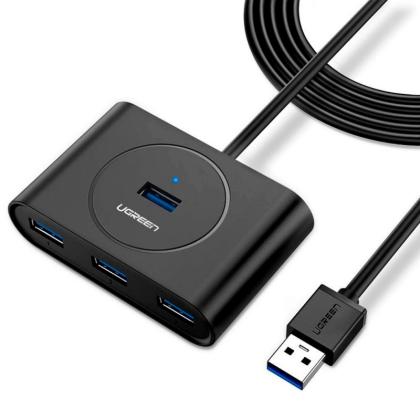 комп. USB HUB UGREEN USB 3.0 Hub 0.5m CR113 (Black) (20290)