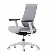 Кресло д/руководителя Nature II, каркас белый,ткань серая,3D подлокотники,слайдер