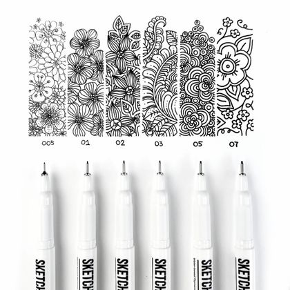 Ручка капиллярная "Sketchmarker" набор 6 шт. (0,05, 0,1, 0,2, 0,3, 0,5, 0,7 мм)