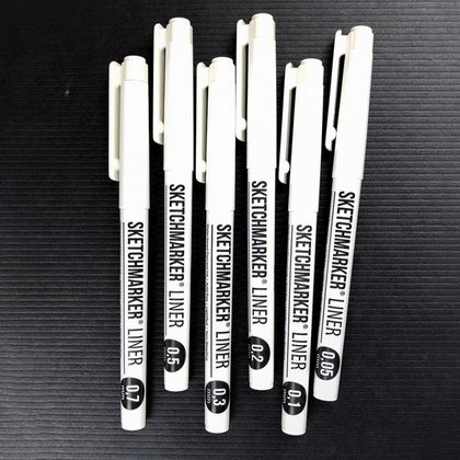 Ручка капиллярная "Sketchmarker" набор 6 шт. (0,05, 0,1, 0,2, 0,3, 0,5, 0,7 мм)