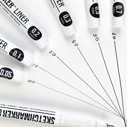 Ручка капиллярная "Sketchmarker" набор 6 шт. (0,05, 0,1, 0,2, 0,3, 0,5, 0,7 мм)