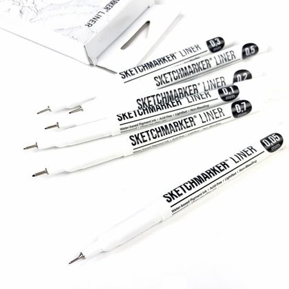 Ручка капиллярная "Sketchmarker" набор 6 шт. (0,05, 0,1, 0,2, 0,3, 0,5, 0,7 мм)