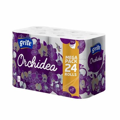 Бумага туалетная GRITE Orchidea (1х24) 3 слоя