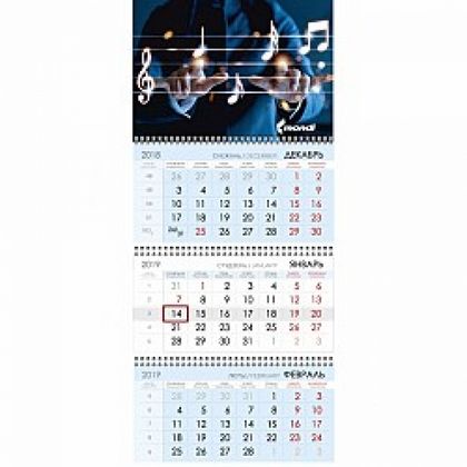 Календарь настен., А4 "Esselte" на 3-х спиралях, 2019