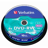 диск DVD-RW 4,7 Гб запис. 4х. 10 шт. на шпинд. Verbatim