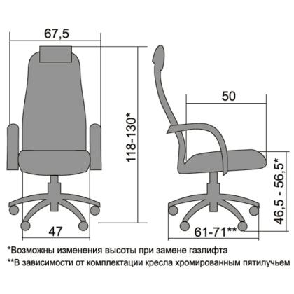 Кресло д/руководителя METTA S-BP-8 PL №20 ткань/сетка, черный