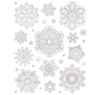 Наклейка декоративная на стекло "Серебряные хлопья снега", 30*38 см