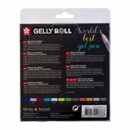 Ручка гелевая "Gelly Roll Moonlight" набор 12 шт., флюоресцентные