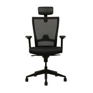 Кресло д/руководителя Art line, каркас черный,подголовник,ткань черная, 3D подлокотники