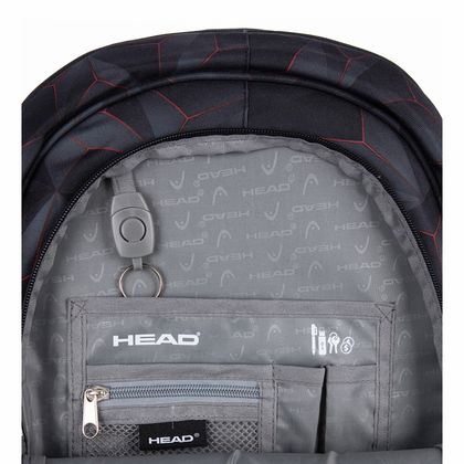 Рюкзак молодежный "Head red lava" полиэстер., уплот. спинка, чёрный