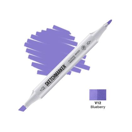 Маркер перм., худ. "Sketchmarker" двусторонний, V12, голубика