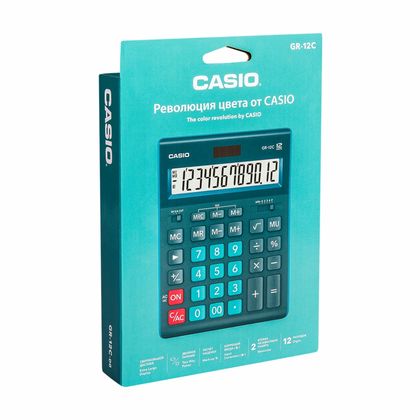 Кальк. наст. 12р. GR-12 Casio темно-зеленый 35*155*209 мм