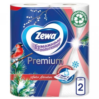 Полотенца бумажные  Zewa Premium, 2 рул, 2 слоя, цв. белый