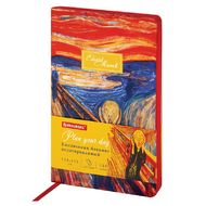 Ежедневник недатир. А5 138*213 мм, 136 стр., лин. "Edvard Munch" интегральн. обл. эко-кожа, красный