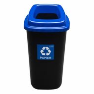 Урна д/раздельного сбора мусора 28л "Plafor Sort bin" полипропилен., черный/голубой