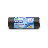 Мешки для мусора 35л 10шт/рулон ПВД Mirpack Deluxe 35мкм 50*60см цв.черный, с завязками