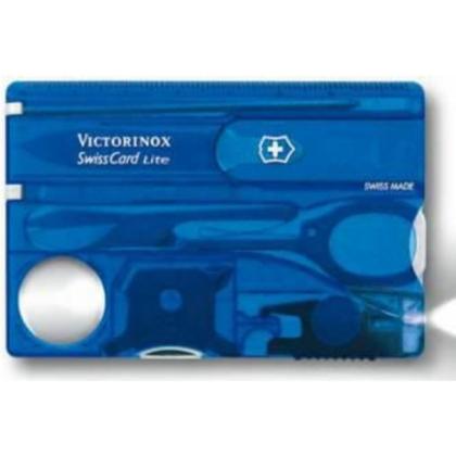 Мультиинструмент "SwissCard Lite 0.7322.T2" пласт./метал., 13 функц., подарочн. упак., синий полупрозрачный