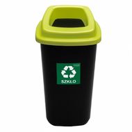 Урна д/раздельного сбора мусора 45л "Plafor Sort bin" полипропилен., черный/зеленый