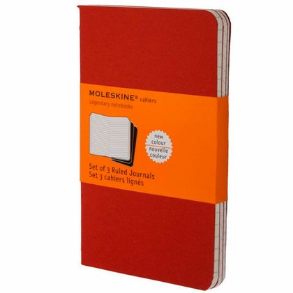 Блокнот А5 130*210 мм, 40 л., лин. "Cahier Journal Large" интегральн. обл. карт., 3 шт., розовый неон