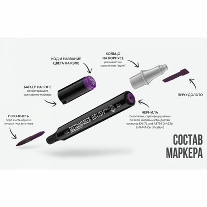 Маркер перм., худ. "Sketchmarker Brush" двусторонний, BR40, вандайк коричный