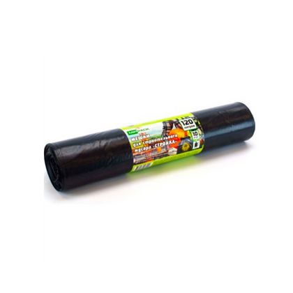 Мешки для мусора 120л 10шт/рулон ПВД Mirpack Стройка 70мкм 70*110см цв.черный