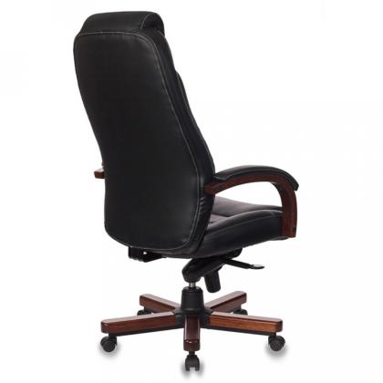 Кресло д/руководителя Бюрократ T-9923WALNUT нат. кожа, св.-коричневый, крестов. металл/дерево