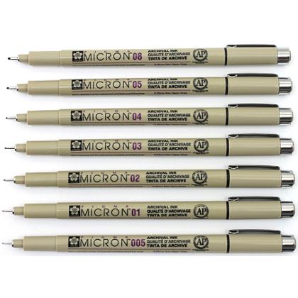ручка капиллярная "Pigma Micron" - 0.2мм, черный