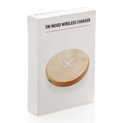 Зарядное устройство (индуктивное) "Wood" беспроводное, выход 5V/0.8A, карт. упак., коричневый