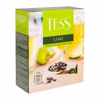 Чай "Tess" 25 пак*1,5 гр., зеленый, с цедрой лимона, лепестк. цв. и аром. лайма, Lime
