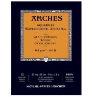 Блок-склейка бумаги для акварели "Arches" 100% хлопок, торшон, 23*31, 300г/м, 12л