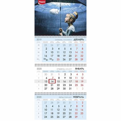 Календарь настен., А4 "Casio" на 3-х спиралях, 2020