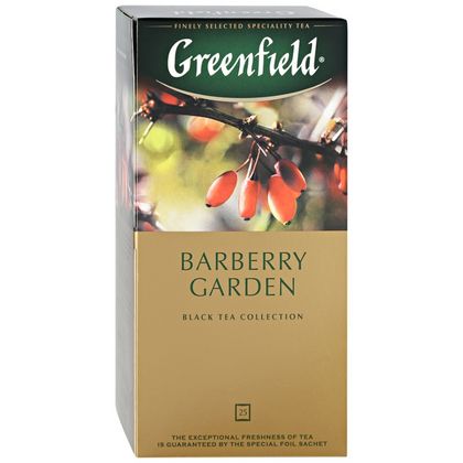 Чай "Greenfield" 25 пак*1,5 гр., индийский черный, с ягод. и аром.барбар., Barberry Garden