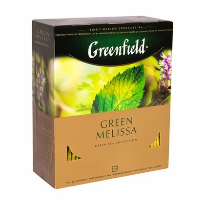 Чай "Greenfield" 25 пак*1,5 гр., зеленый, с мелис. и аром. мяты и лимона, Melissa