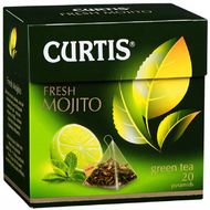 Чай "Curtis" 20 пак*1.7 гр., зеленый, пирамидка, с листочк. мяты и лайма, Fresh Mojito