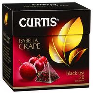Чай "Curtis" 20 пак*1,8 гр., черный, пирамидка, с кусочк. винограда, Isabella Grape