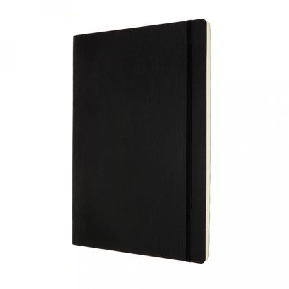 Блокнот А4 210*297 мм, 96 л., тонир, в клетку "Classic Soft" интегральн. обл. полиуретан., на резинке, черный
