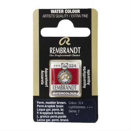 Краски акварельные "Rembrandt" 324 краплак коричневый прочный, кювета