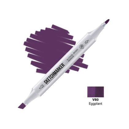 Маркер перм., худ. "Sketchmarker" двусторонний, V80, баклажан