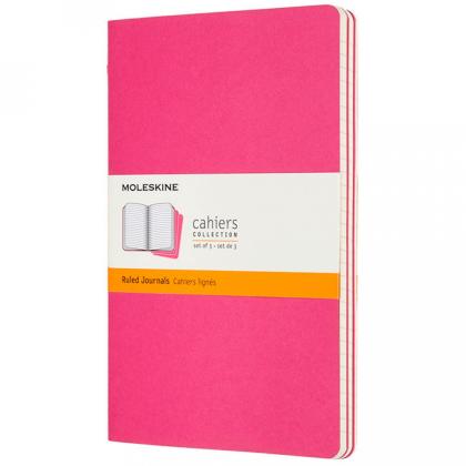 Блокнот А5 130*210 мм, 40 л., лин. "Cahier Journal Large" интегральн. обл. карт., 3 шт., клюквенный