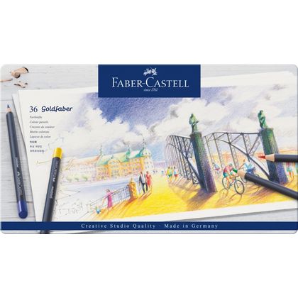 Карандаши цветные "Goldfaber" 24 шт, в металлической упаковке