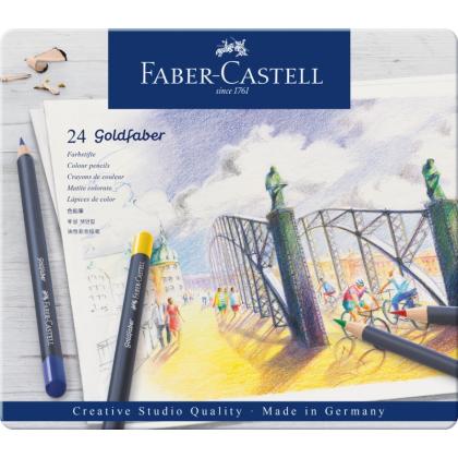 Карандаши цветные "Goldfaber" 24 шт, в металлической упаковке