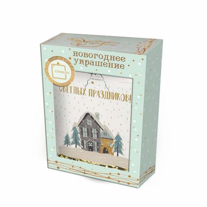 Украшение новогоднее "Фляжка  с елочными шарами" 2,5*9,5*9 см, стекл., упак., прозрачный/розовый