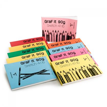 Скетчбук "Graf It" A6, 80л., скоба, бирюзовый